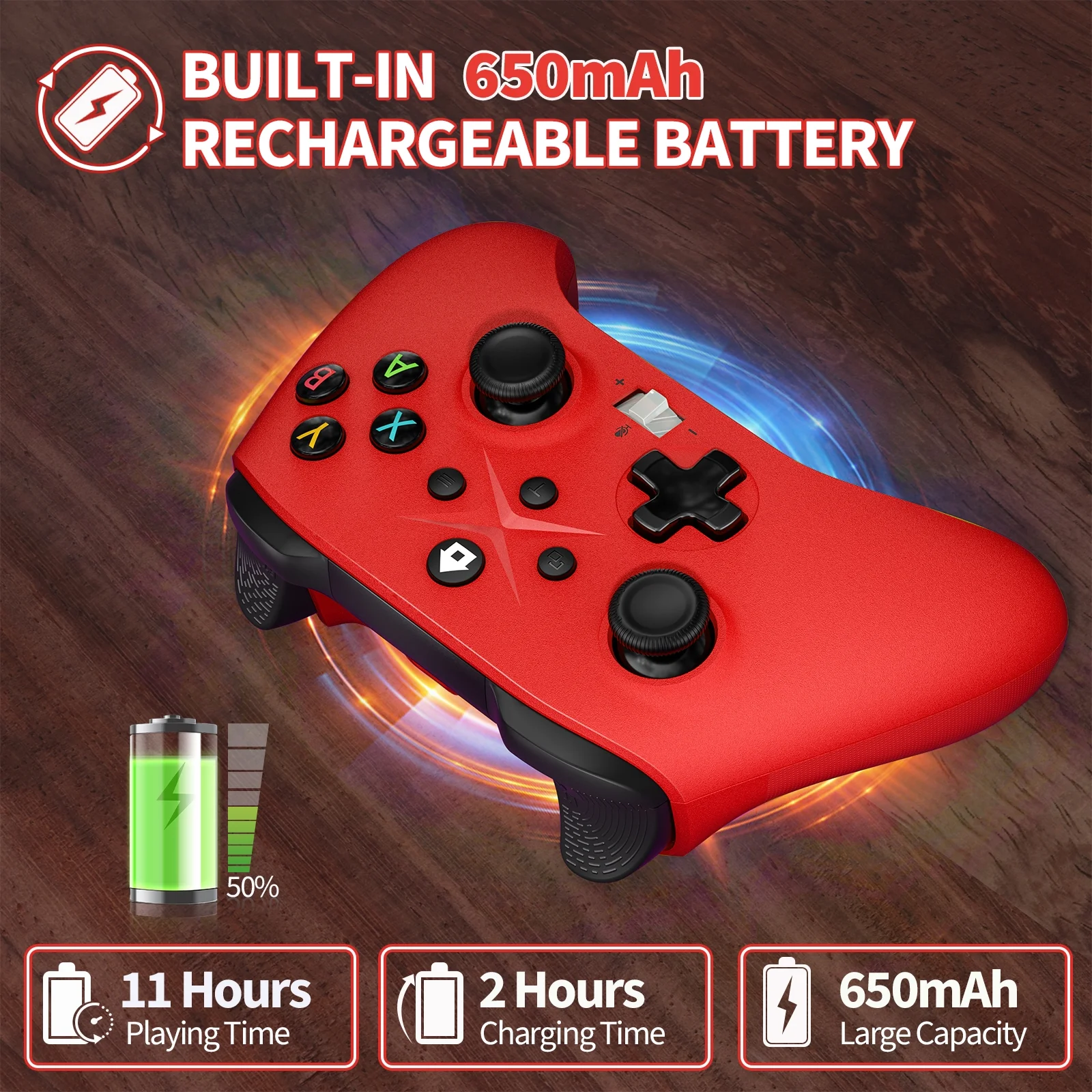 2 Pack Wireless Xbox One Controller, Compatible with Xbox One/One X/One S/Xbox Series S/Series X/PC (Blue and Red)