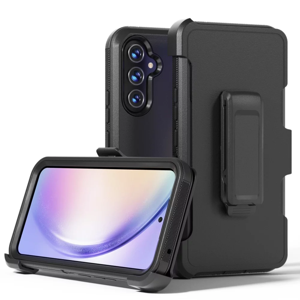 TASHHAR Samsung Galaxy A54 5G Case with Belt Clip Holster Military Grade Heavy Duty 3 in 1 Shockproof Armor Rugged Durable for Galaxy A54 5G Phone - Black