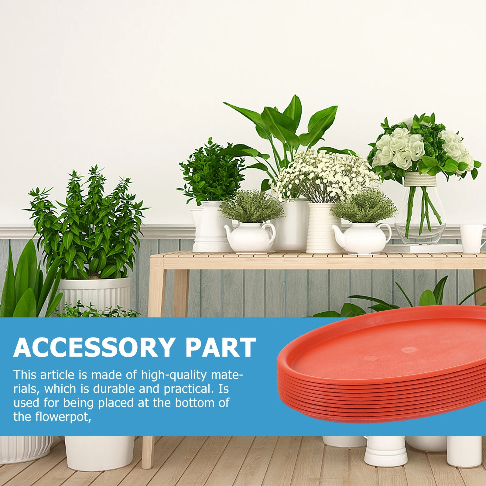 Guichaokj 10Pcs Plant Saucers Oval Flowerpot Trays Plastic Flower Pot Bases Water Trays