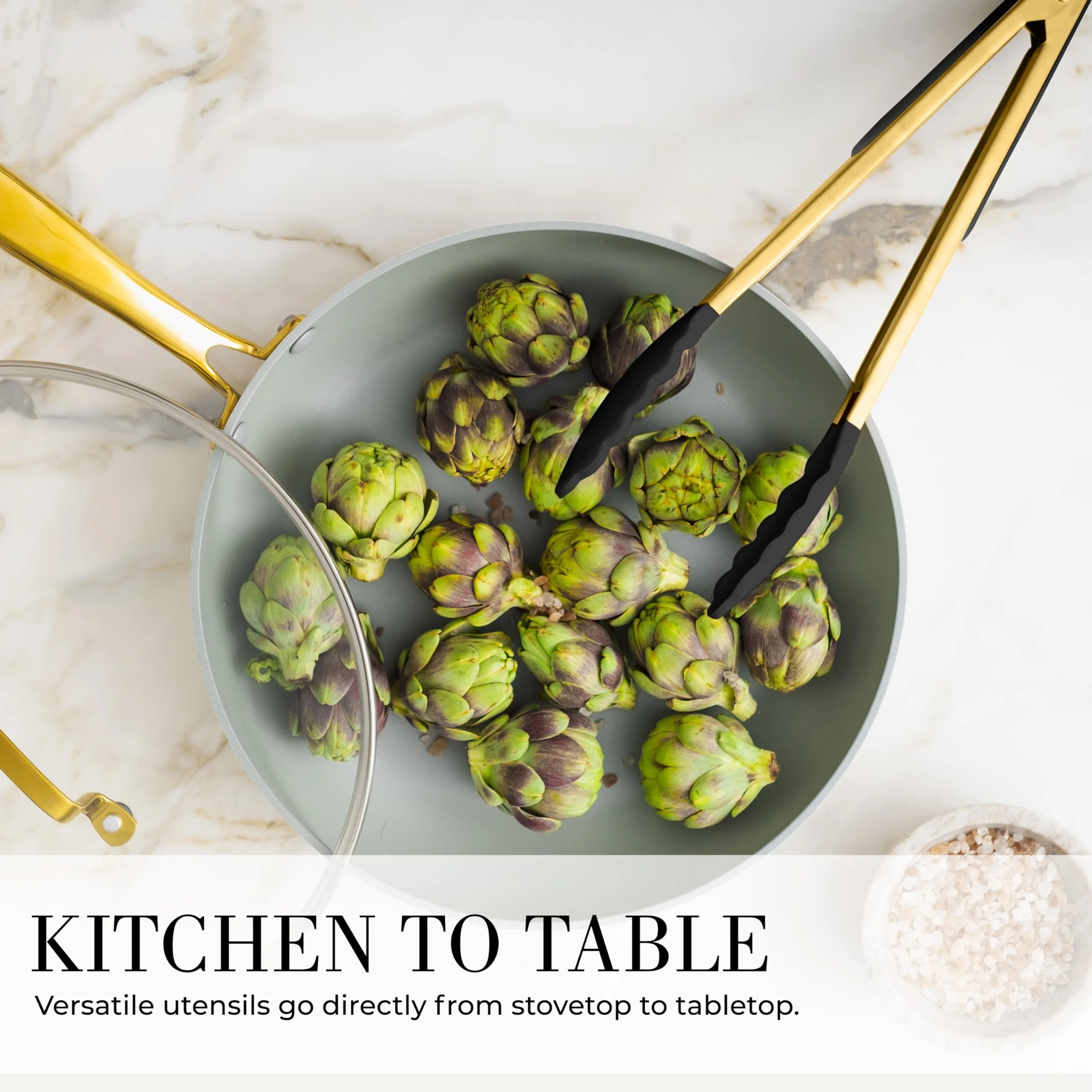 Styled Settings Black and Gold Kitchen Utensils Set - 15 Piece Gold Utensils Set Includes Non-Stick, BPA-Free, Black Silicone and Gold Cooking Utensils Set and Gold Measuring Cups and Spoons Set