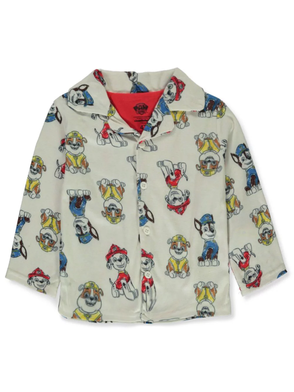 Paw Patrol Boys' 2-Piece Coat Style Pajamas Set - white/multi, 3t (Toddler)