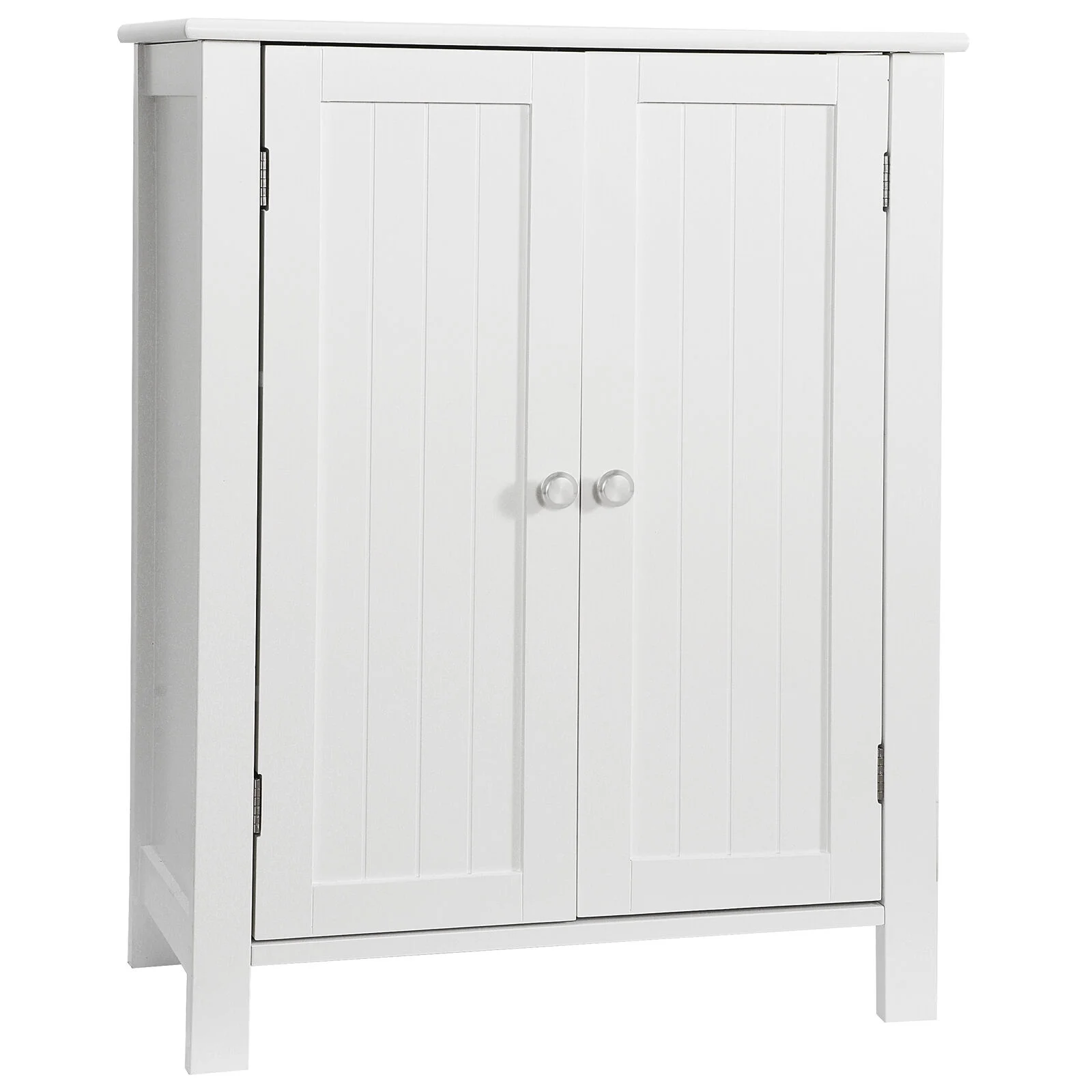 3 Colors Bathroom Floor Storage Cabinet with Double Door Adjustable Shelf
