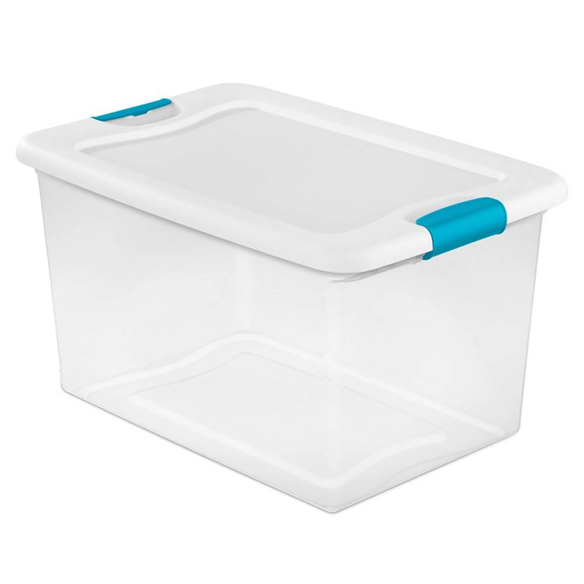 Sterilite 64 Quart Large Stackable Latching Tote Box (12 Pack) and Deep Clip Box (4 Pack)