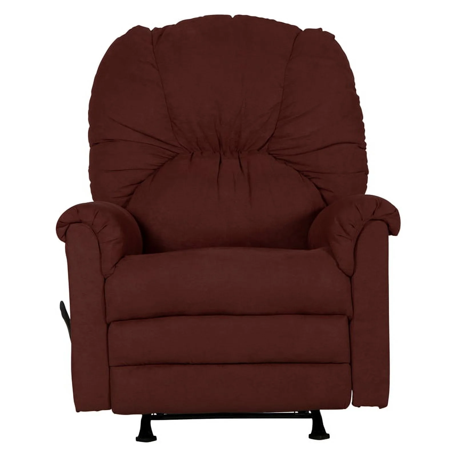 Bowery Hill Rocker Recliner in Sangria Red Polyester Microfiber Fabric
