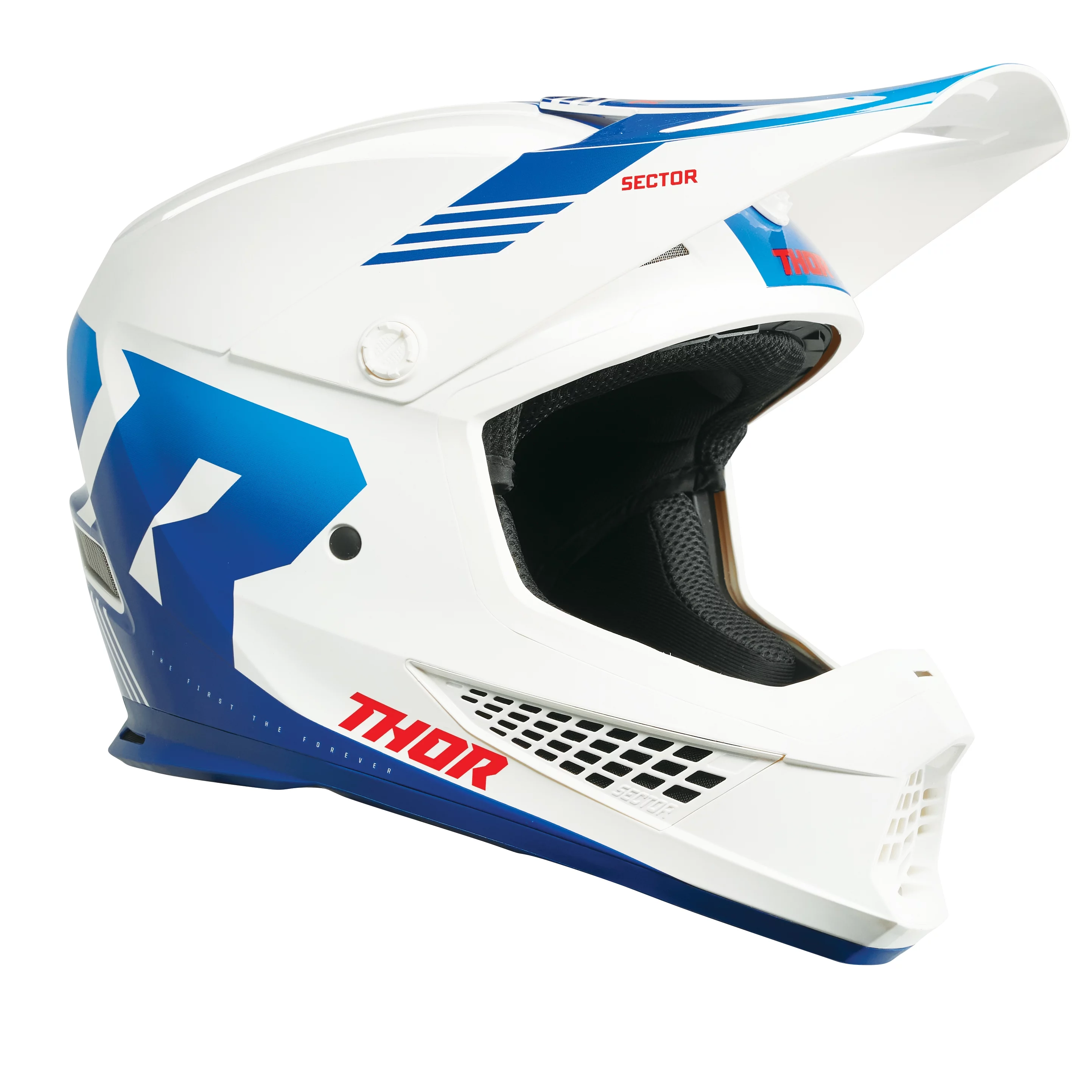 Thor Sector 2 Carve Offroad Motocross Dirt Bike Helmet - White/Blue - X-Large