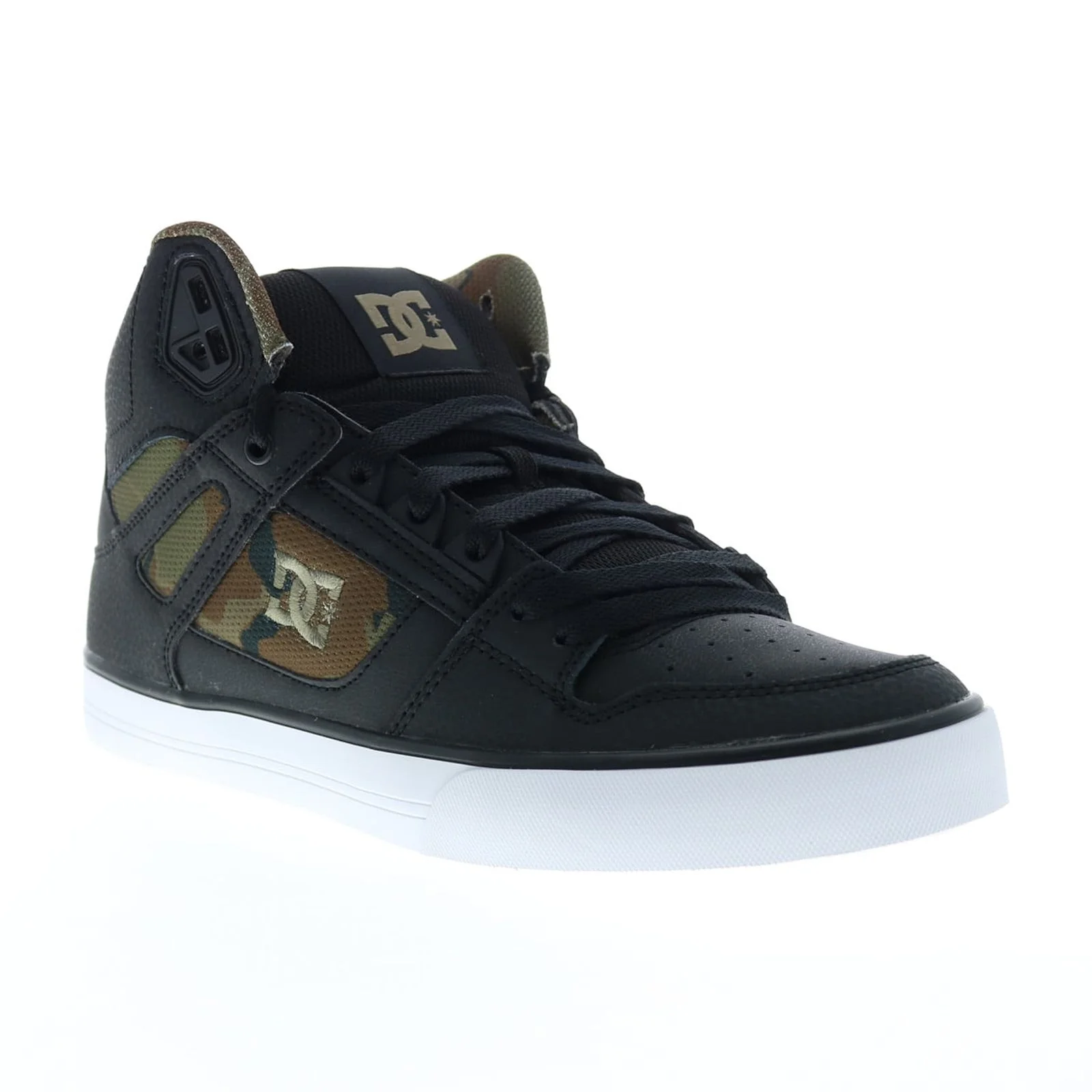 DC Men's Pure High-Top Shoes - Black/Black/Green - 10.5