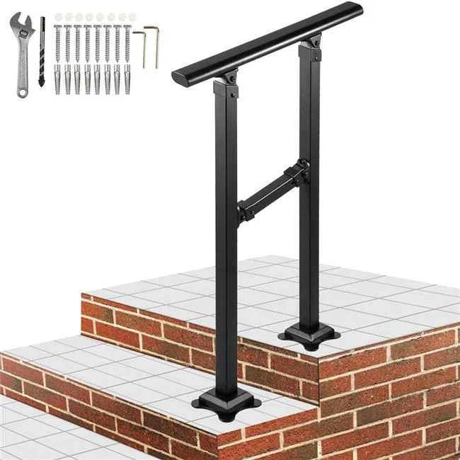 Vevor  0-2 Step Transitional Wrought Iron Adjustable Exterior Stair Railing