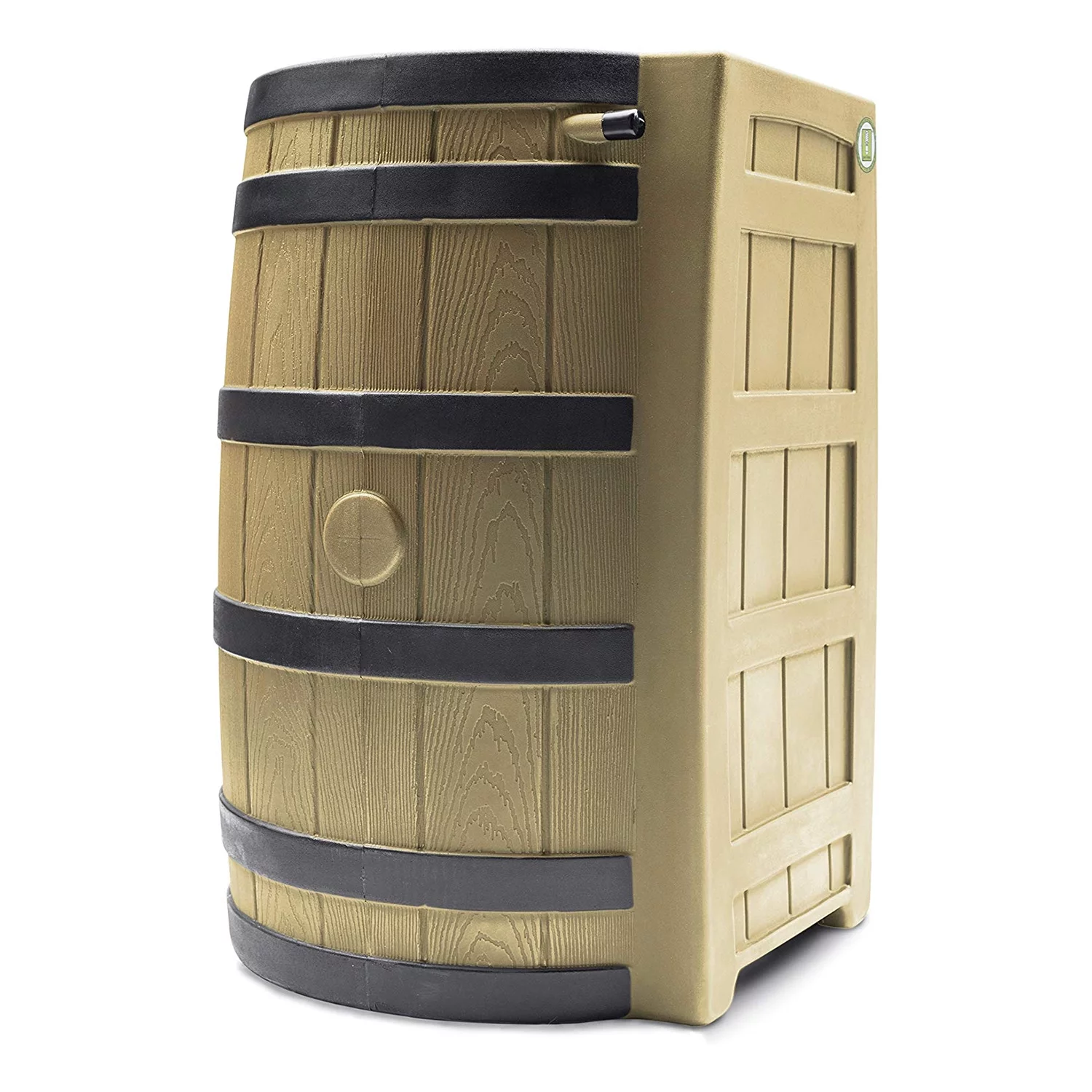 Good Ideas Rain Wizard 40-Gallon Rain Barrel - Darkened Ribs - Khaki