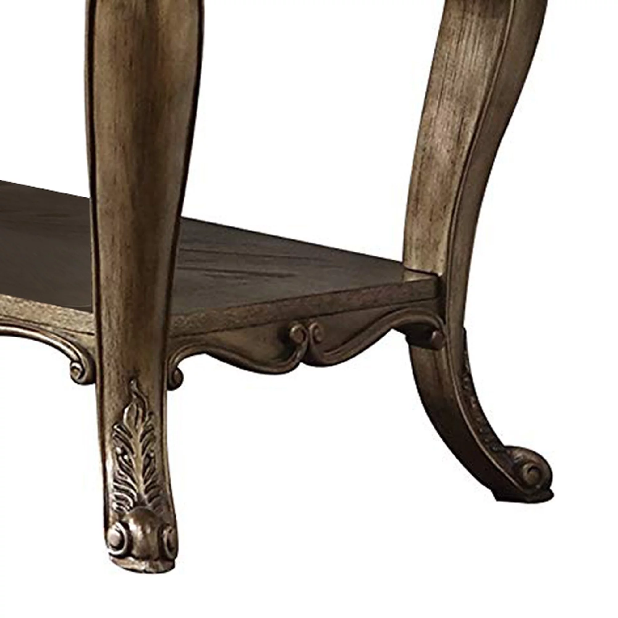 Benzara Wooden Sofa Table With Two Drawers And Bottom Shelf, Vintage Oak Brown