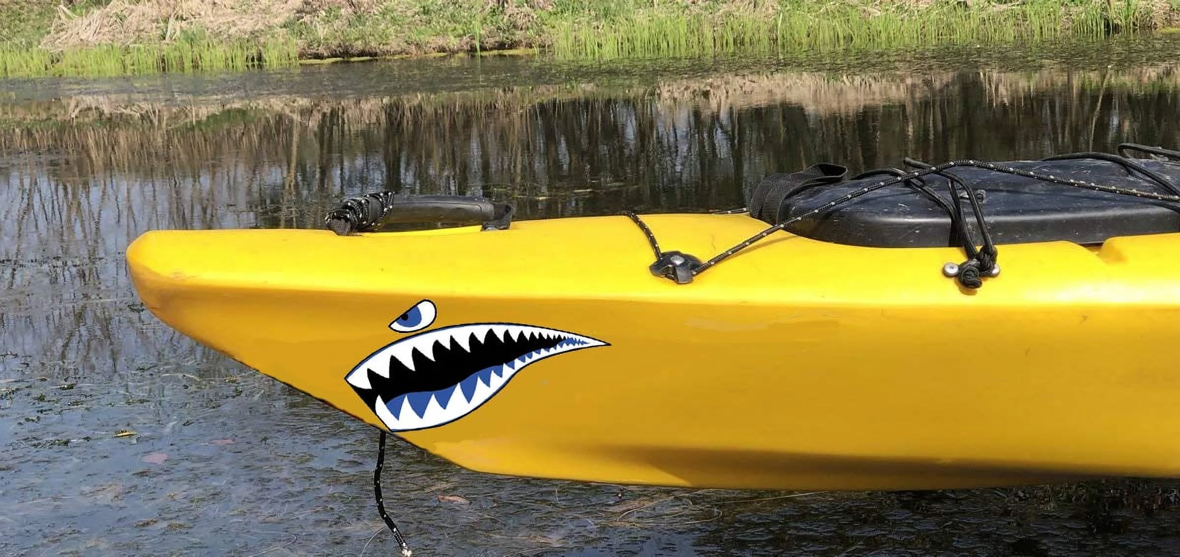 SaKaguro Shark Teeth Mouth Kayak Stickers,Vinyl,2Pcs,Shark-C