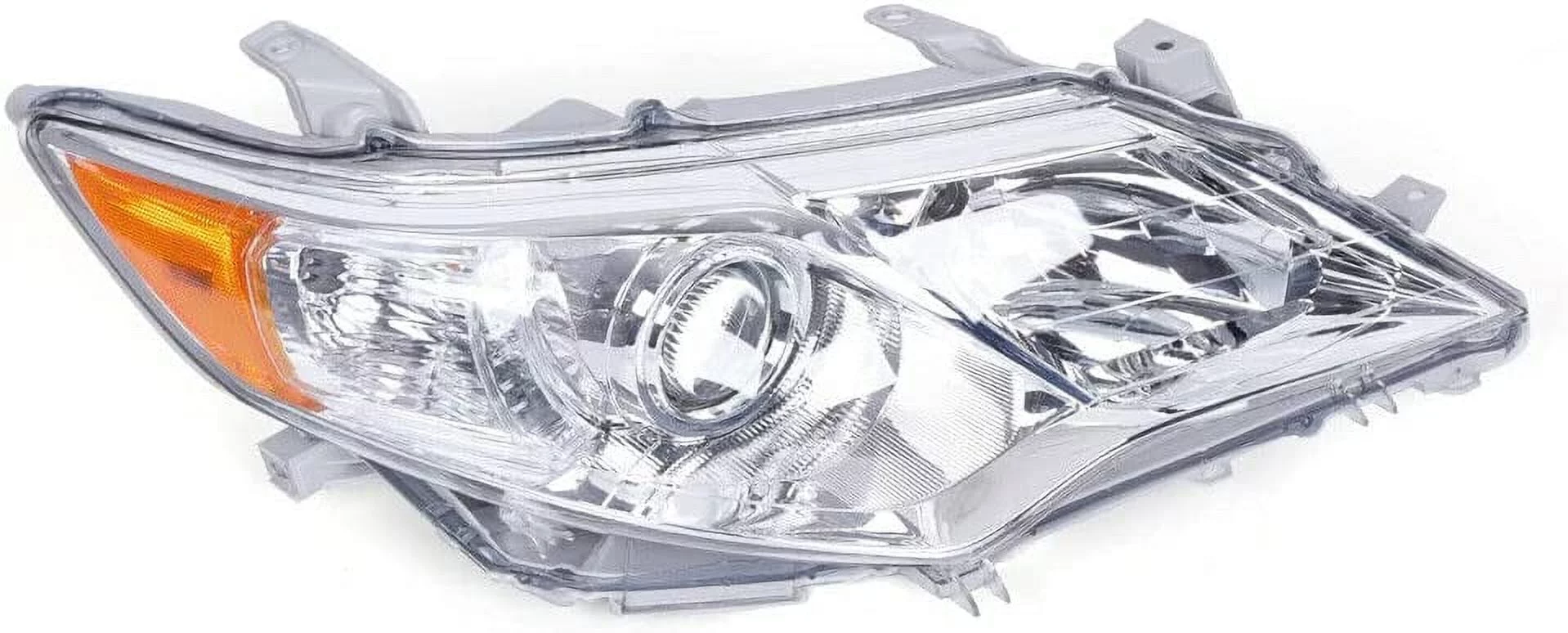 DENEST For 2012-2014 Camry Halogen Projector Chrome Housing Headlight Headlamp Assembly Passenger Right Side Clear Lens