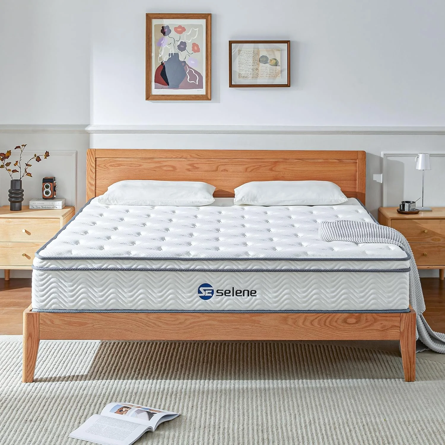 YANRUI Full Size Mattress, 12 Inch Mattress Full with Pocket Spring and Memory Foam for Pressure Relief, Motion Isolation, Edge Support, Medium Firm Mattress in a Box, CertiPUR-US, White