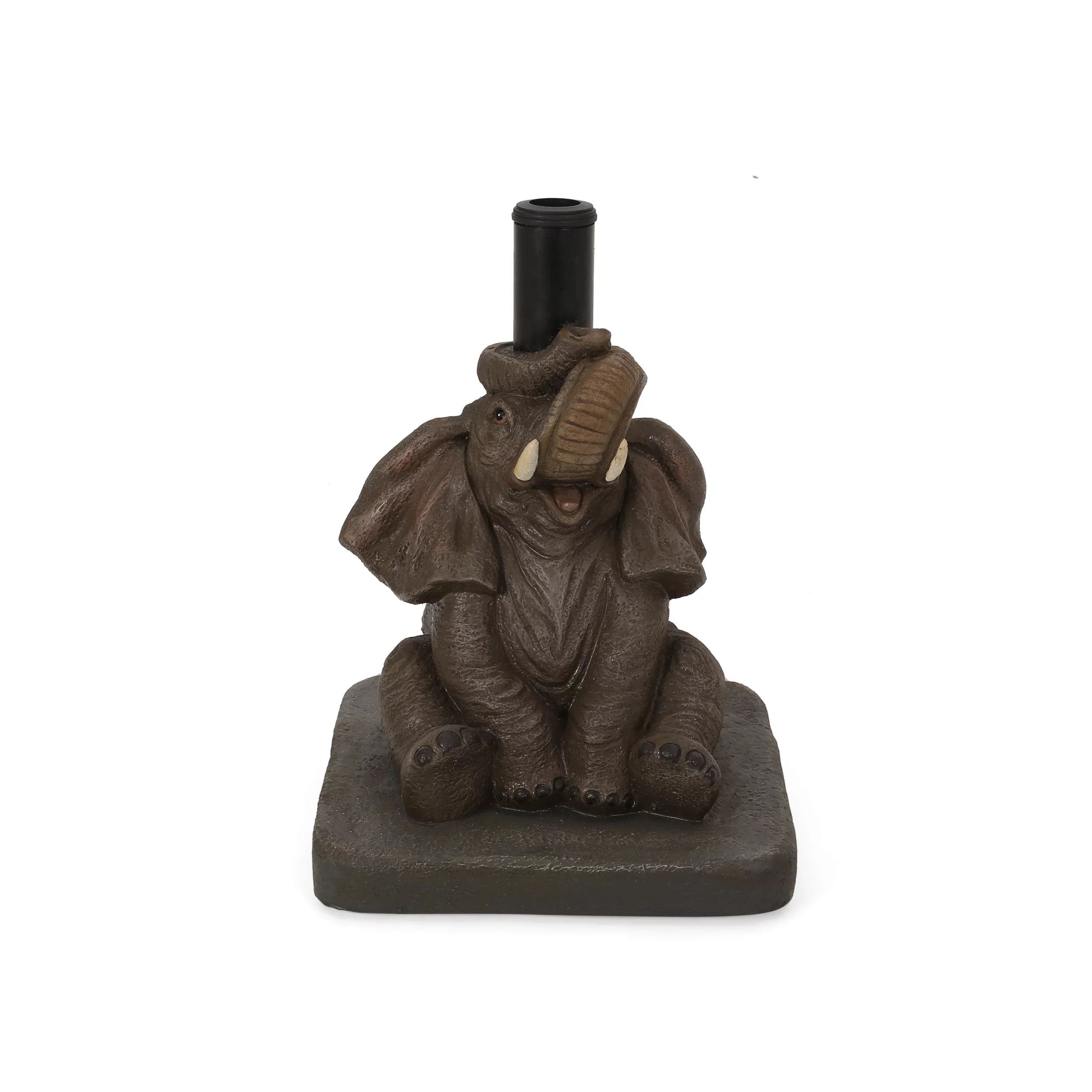 GDF Studio Ariday Elephant Umbrella Base, Gray