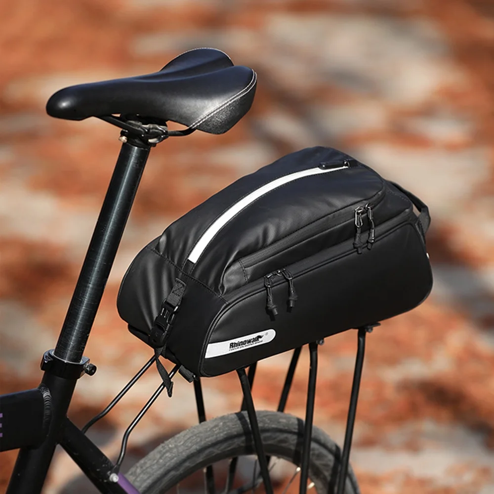 Waterproof Multifunctional Bike Rear Seat Bag - Polyester Trunk Bag with Shoulder Strap for Convenient Storage on Rear Rack