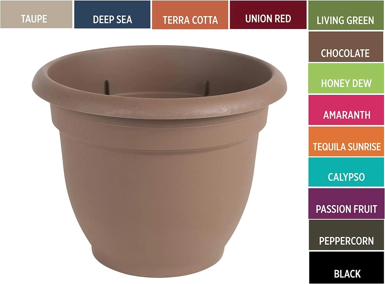 Ariana Planter, Plastic, Self-Watering, Bell Shape, Terra Cotta, 12-In.