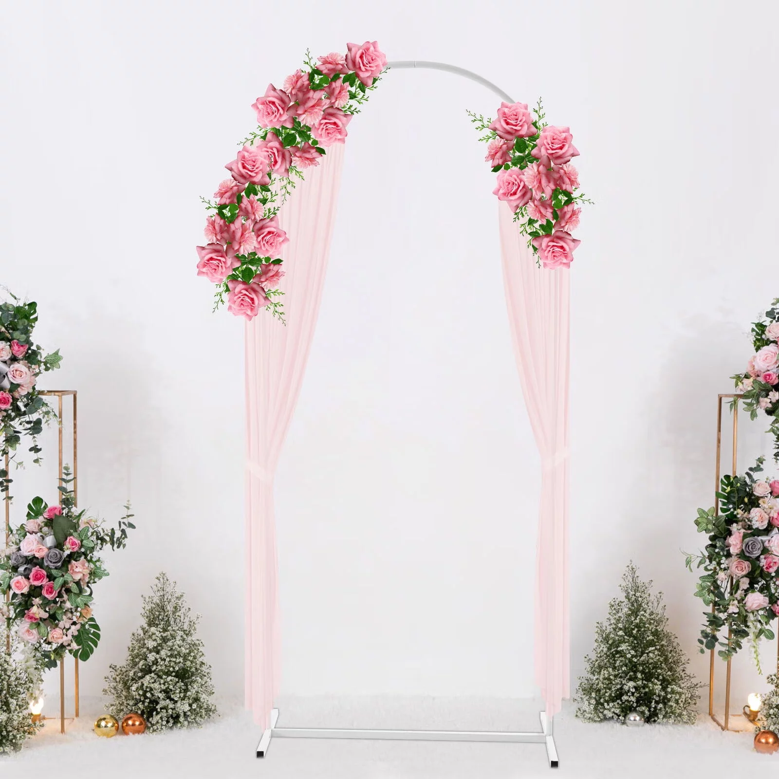 Wuzstar 6ft Wedding Arch Metal Garden Backdrop Stand for Flower Door Garden Yard Wedding Party Decoration