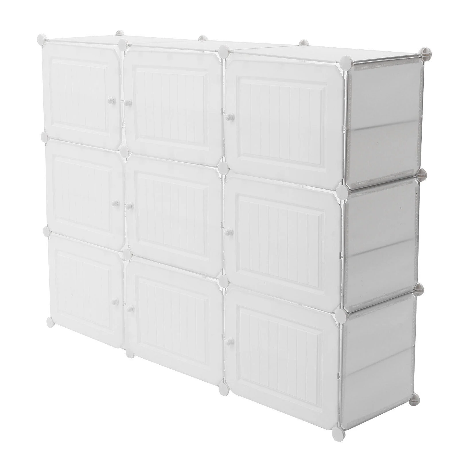 36 Pair White Shoe Rack Shoe Storage Shelf Organizer Shoe Cabinet W/9 Door,49.61*12.6*37.8in
