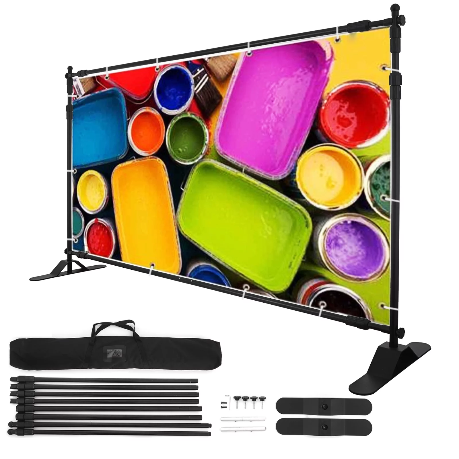 SHZOND 10 x 8ft Backdrop Banner Stand Kit, Large Photography Background Support Stand Banner Stand