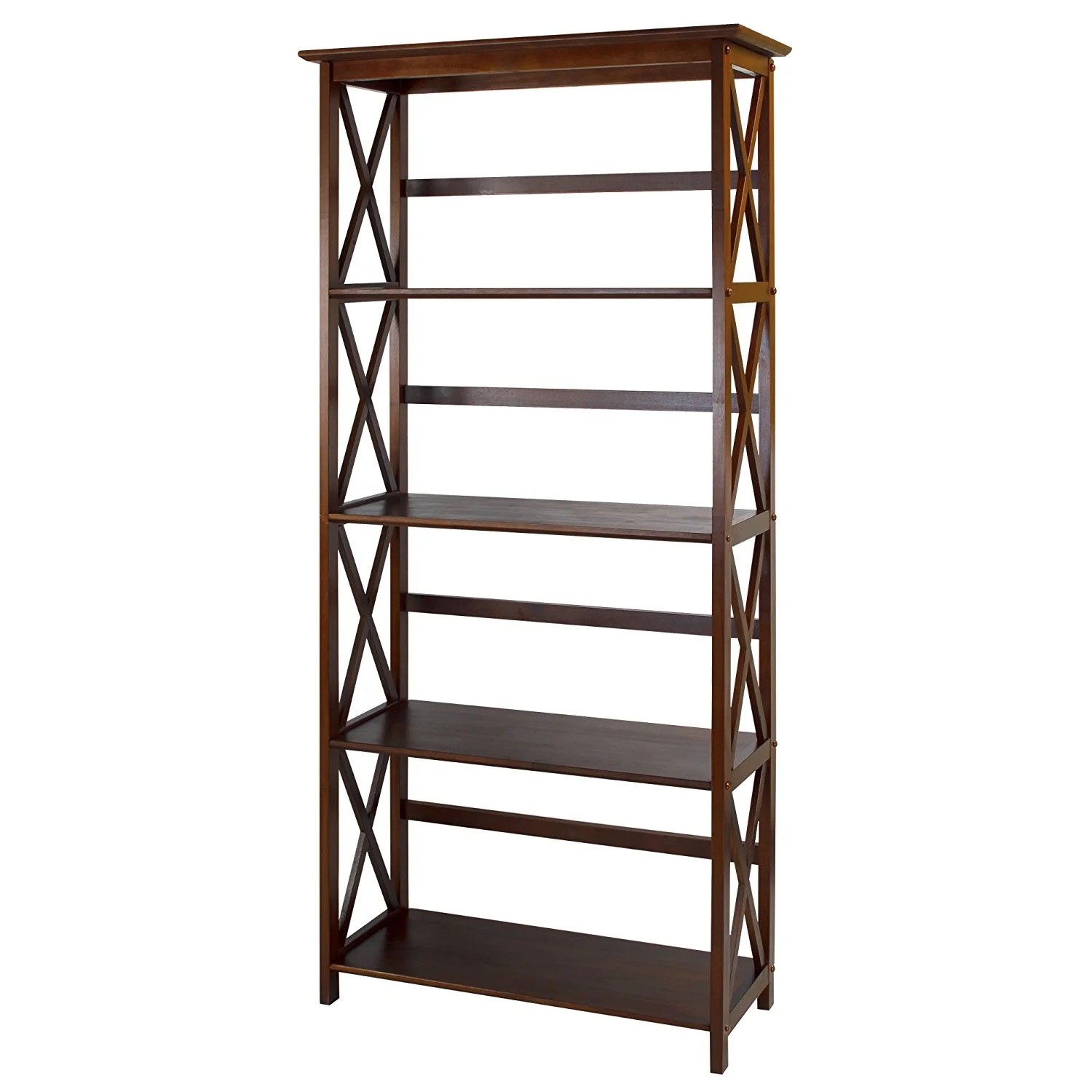 Casual Home 324-54 Montego 5-Tier Bookcase, Walnut