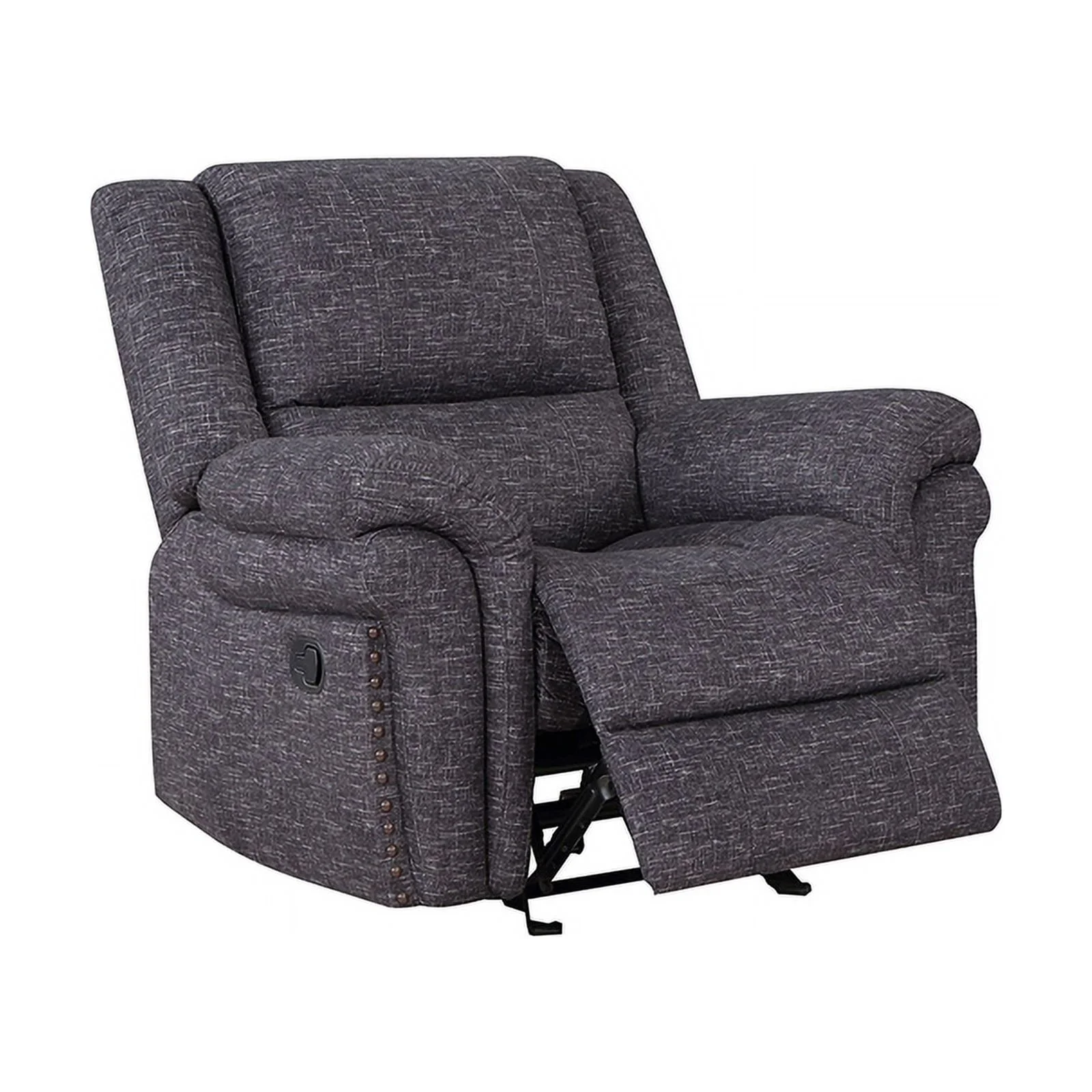 Pemberly Row Modern / Contemporary Padded Recliner in Gray Finish