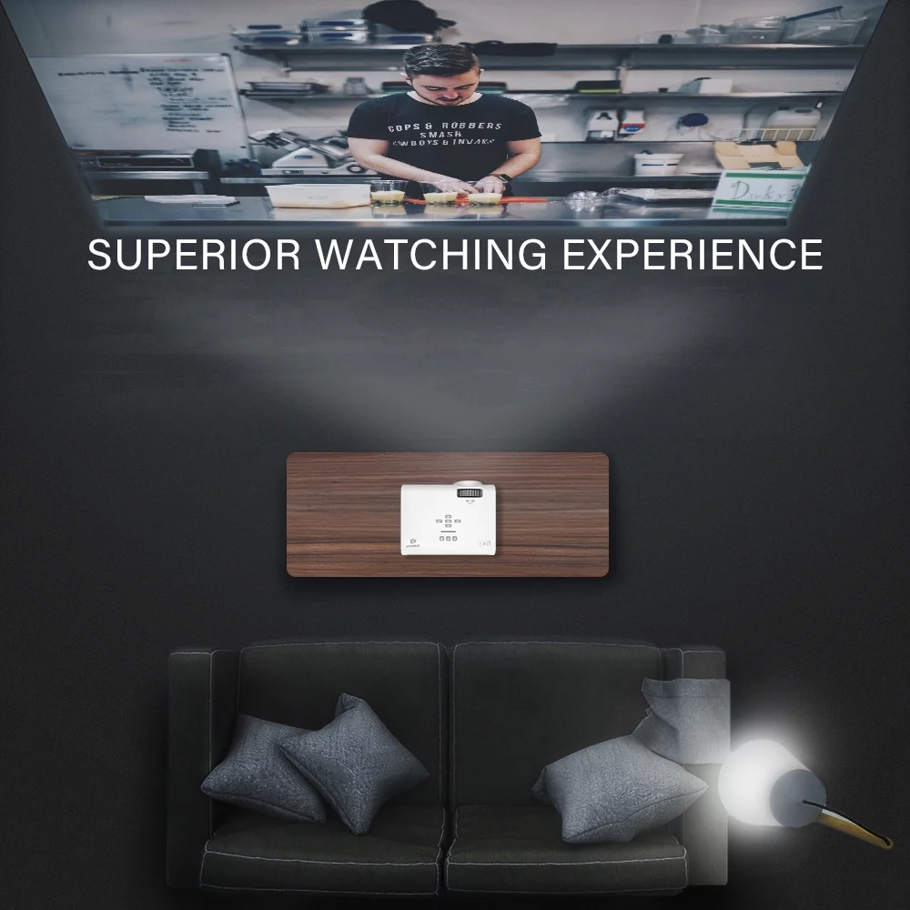 Vivimage C460 Mini Movie Projector, HD Video Projector 1080p Supported, Portable Home LCD Projector