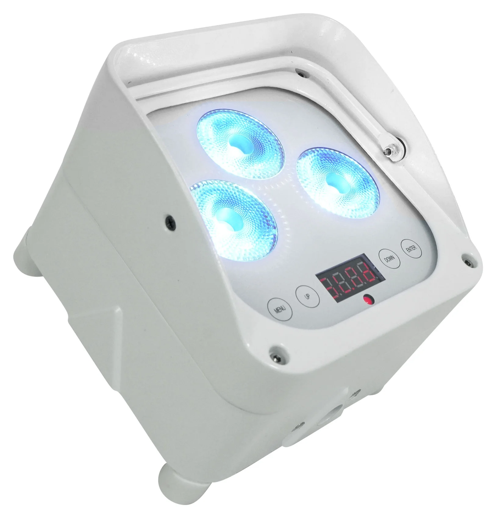 2 Rockville WET PAR 50 White Waterproof Battery DJ Lights+Wireless DMX+RF Remote