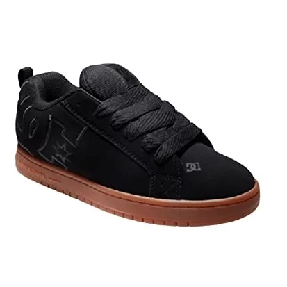 DC Men's Court Graffik Casual Skate Shoes  BLACK/GUM
