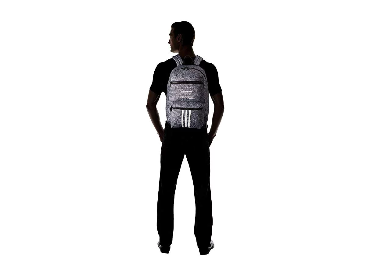 Adidas Originals National 3-Stripe Unisex Backpacks, Color: Onix Jersey/Black