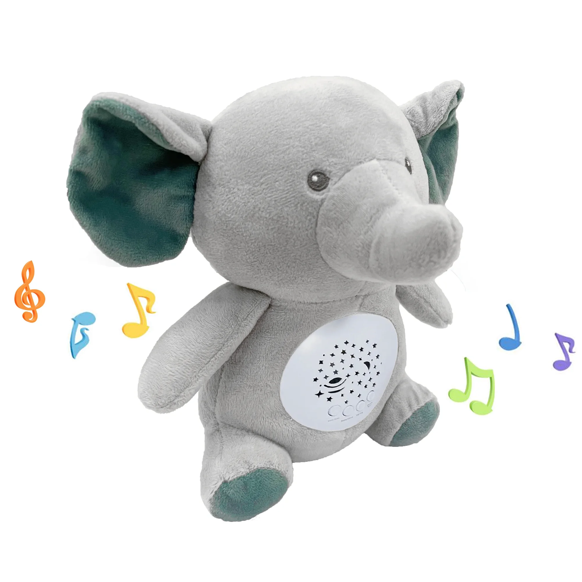 Richgv Baby Sleep Soother Baby Toy, Potable Sound Machine Baby Soother Newborn Toy with Projector White Noise, Baby Sleep Aid with Music Light Elephant Toy for Newborn Toddlers