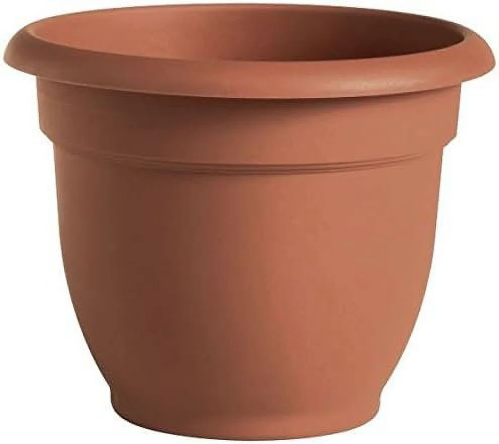 Ariana Planter, Plastic, Self-Watering, Bell Shape, Terra Cotta, 12-In.
