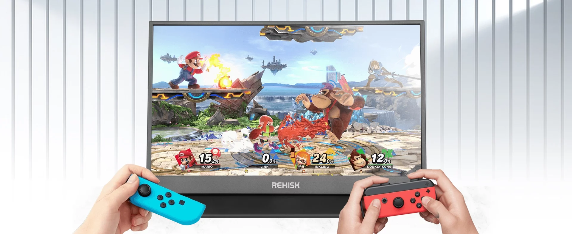 REHISK 15.6 inch IPS Portable Monitor FHD 1080P Laptop Monitor 100% SRGB with HDMI USB C Gaming Monitor