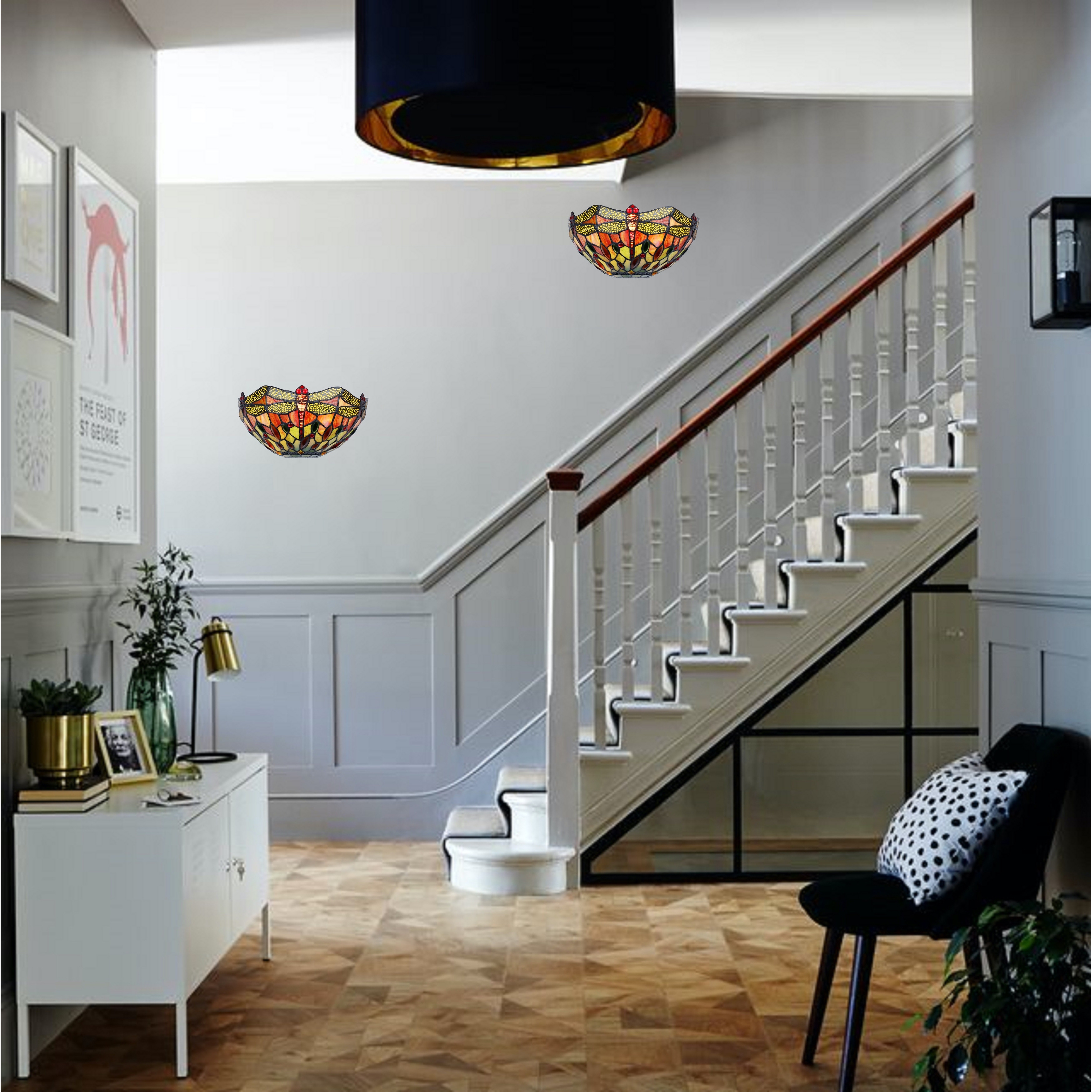 Chloe Lighting Tiffany Style Dragonfly Design 1-light Dark Bronze Wall Sconce