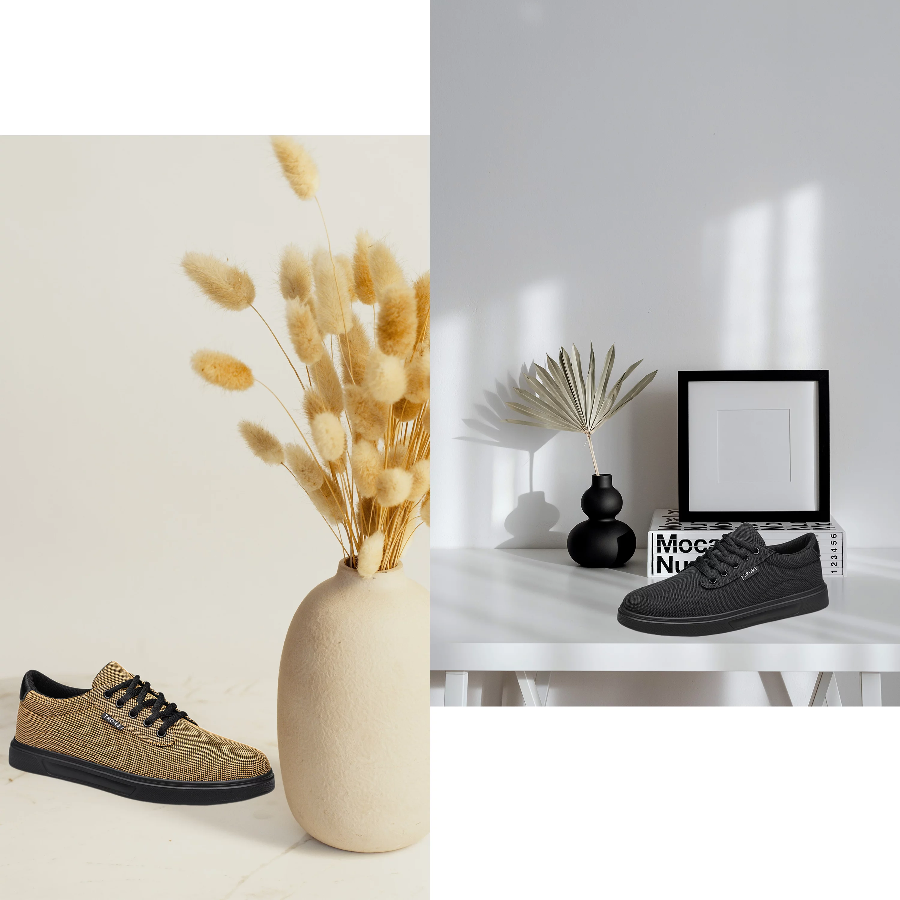 ADQ Men's Dress Shoes Fashion Casual Shoes Lace-up Canvas Sneakers All Black 10.5