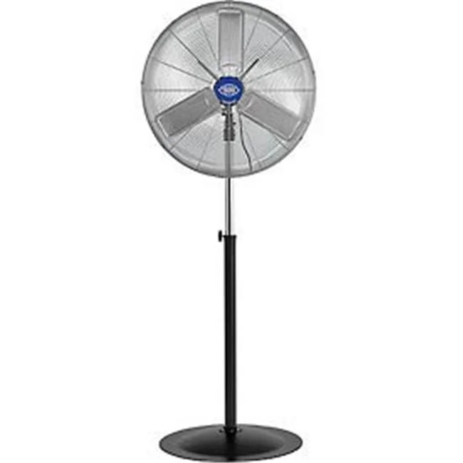 Deluxe Oscillating Pedestal Fan, 30 in. Dia. - 0.5HP 10,000CFM - Black & Silver