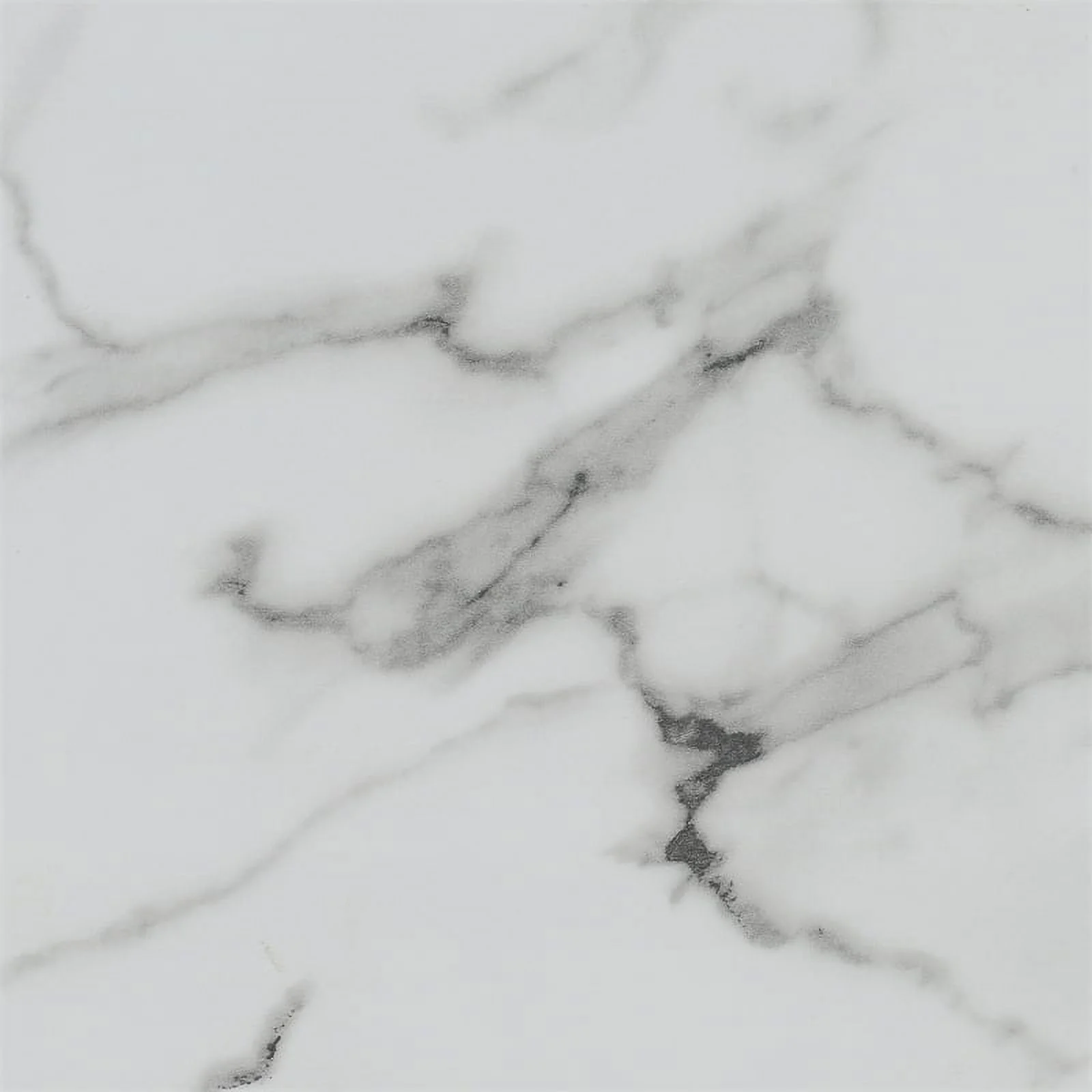 Pemberly Row Modern V Console Table with Shelf in White Marble Wood Finish