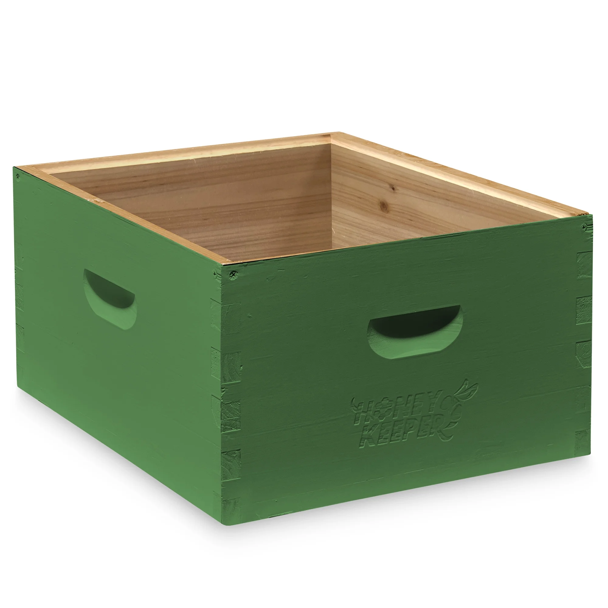 Honey Keeper Complete Deep Hive Body Kit, Painted and Assembled Beehive with 10-Frames - Green