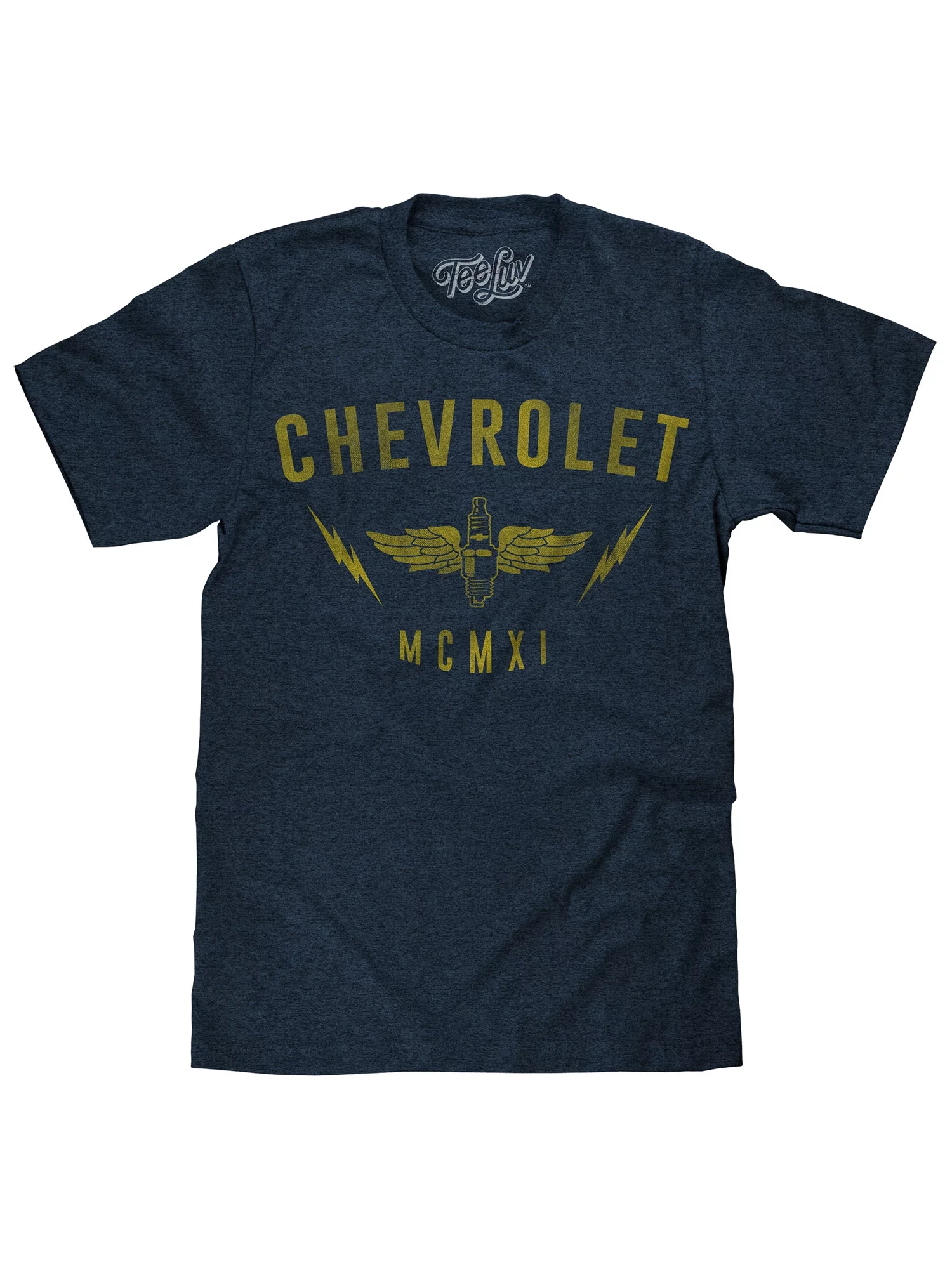 Tee Luv Men's Faded Chevrolet MCMXI Graphic T-Shirt (XL)