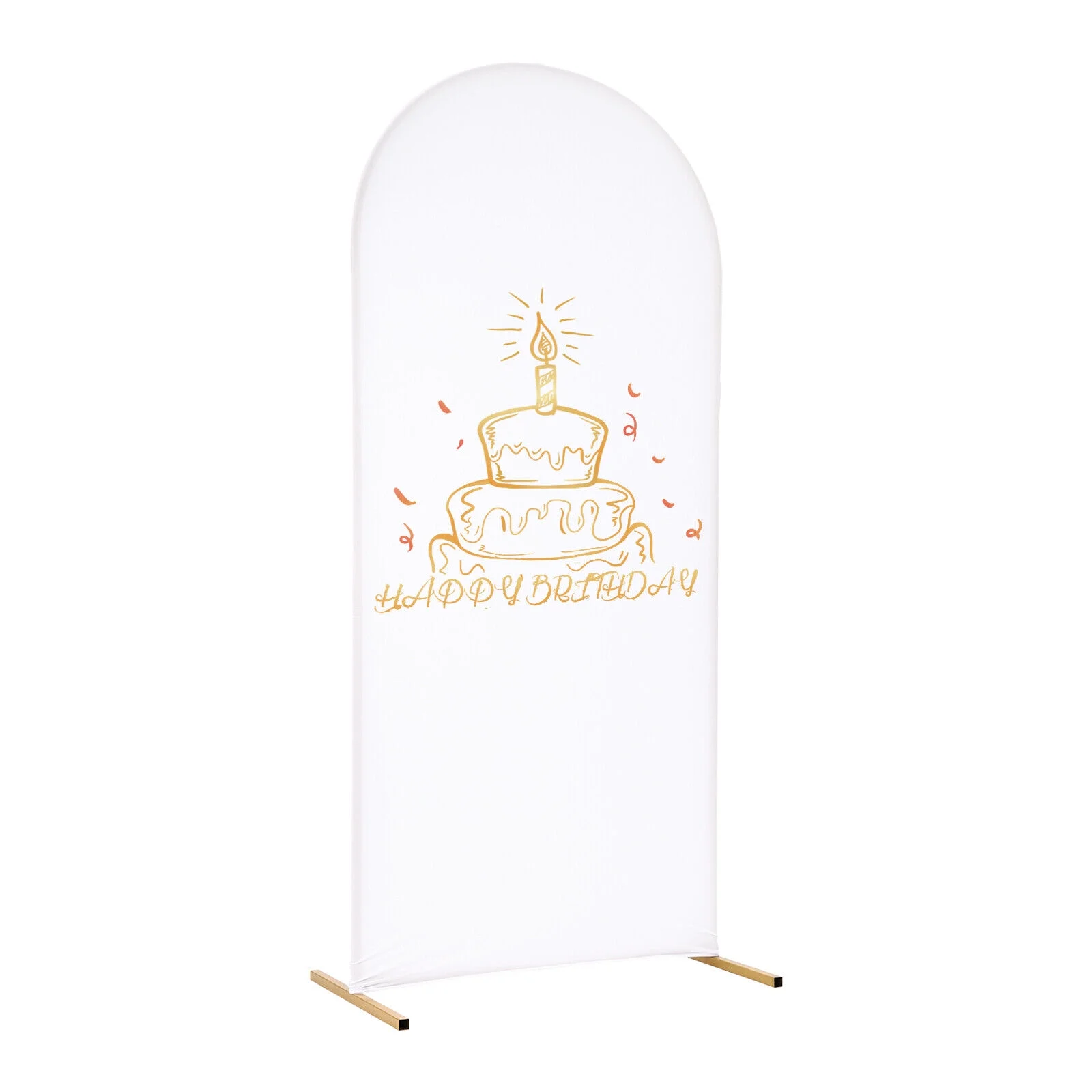 Wedding Arch Backdrop Stand 6ft Gold White Metal Arch Backdrop Stand 180*80 cm