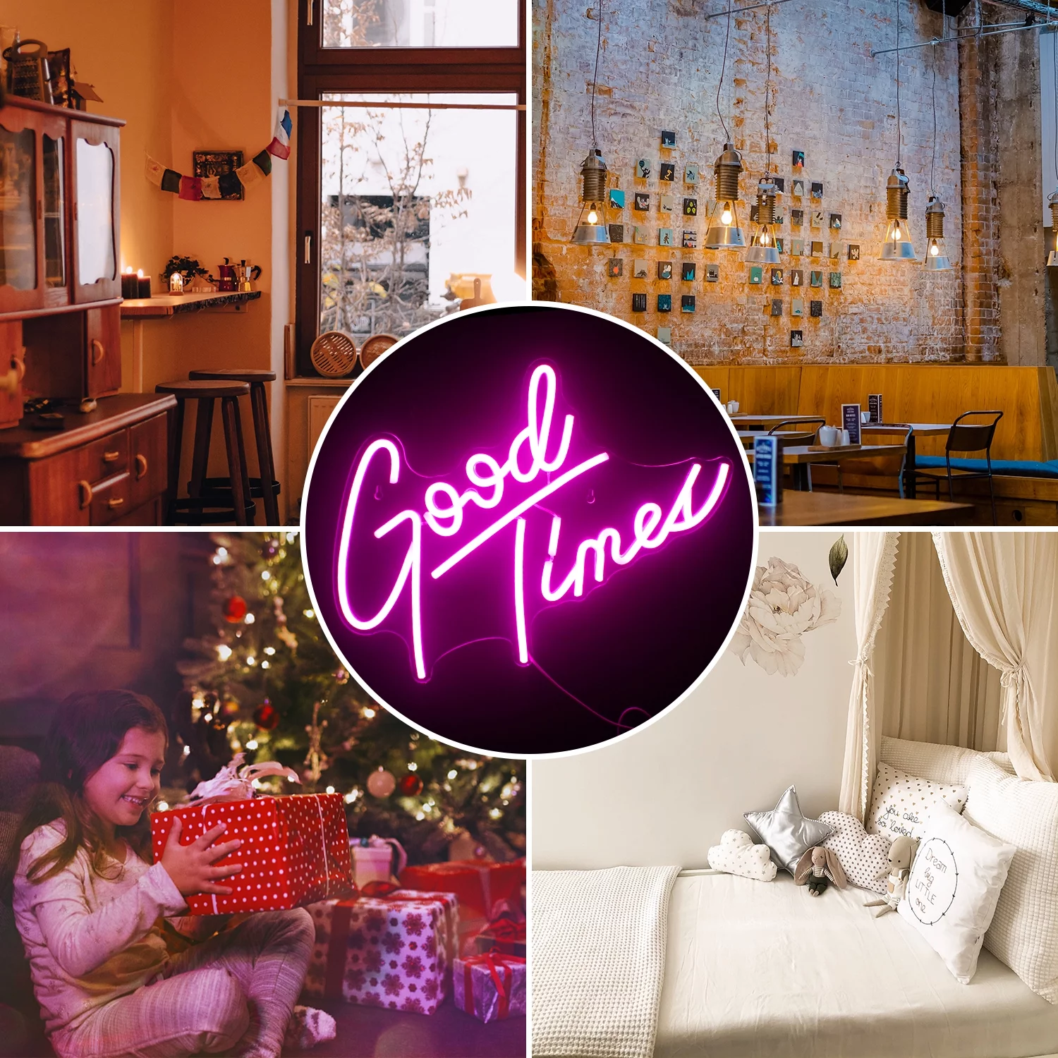 Hello Rosa Good Times LED Neon Light Signs USB power for Wedding Home Party Bedroom Decoration