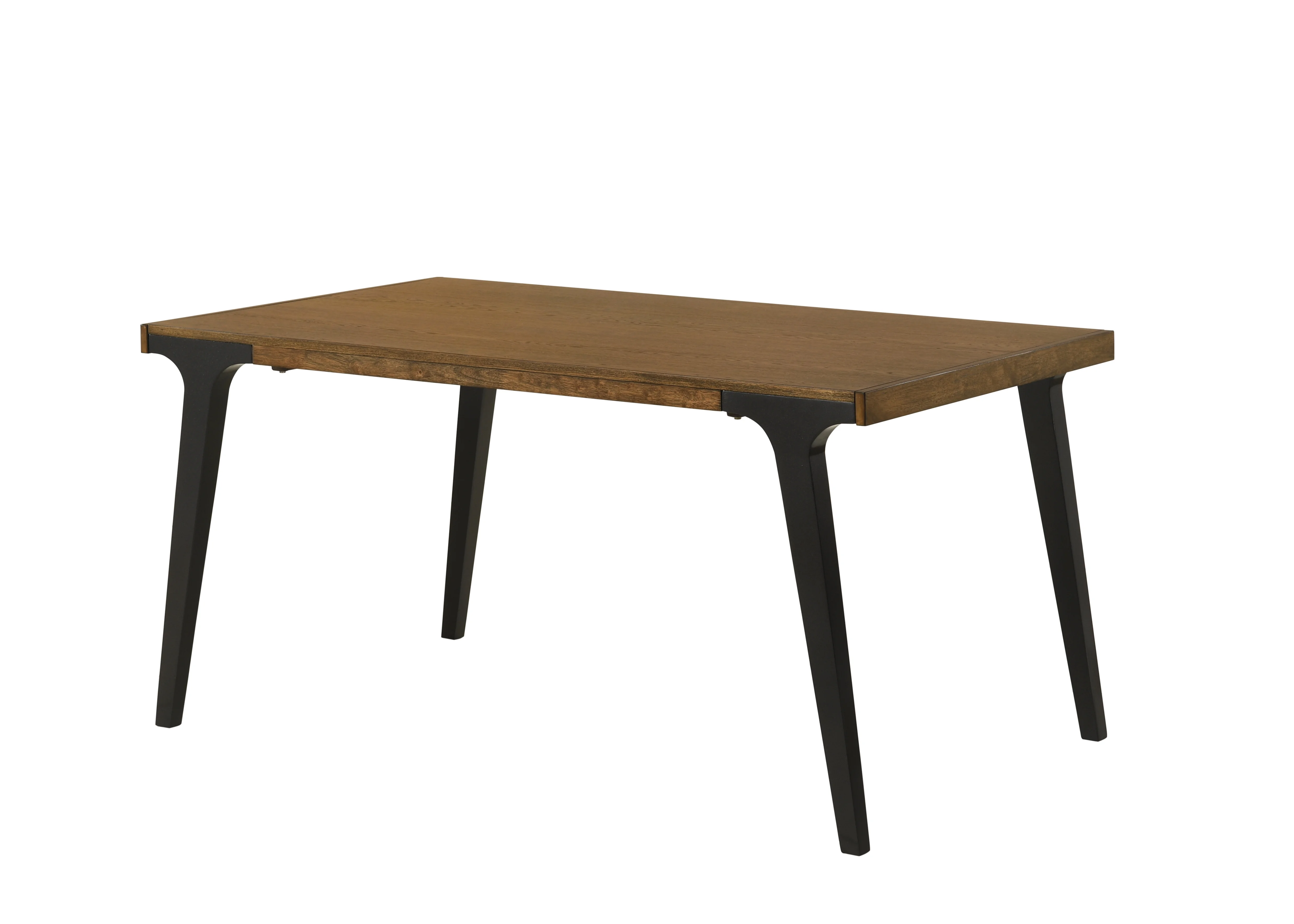 ACME Hillary Dining Table W/2 Leaves, Walnut & Black Finish