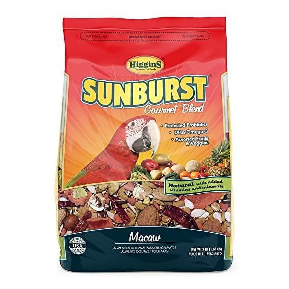 Higgins Sunburst Macaw Bird Food, 3 Lb