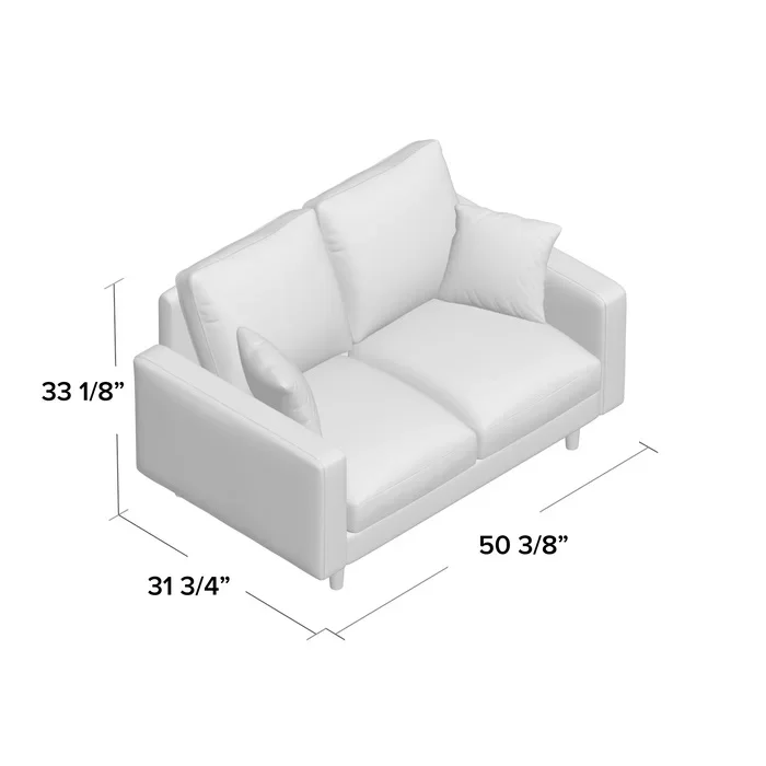 Uspridefurniture  50.4'' Square Arm Loveseat, Brown