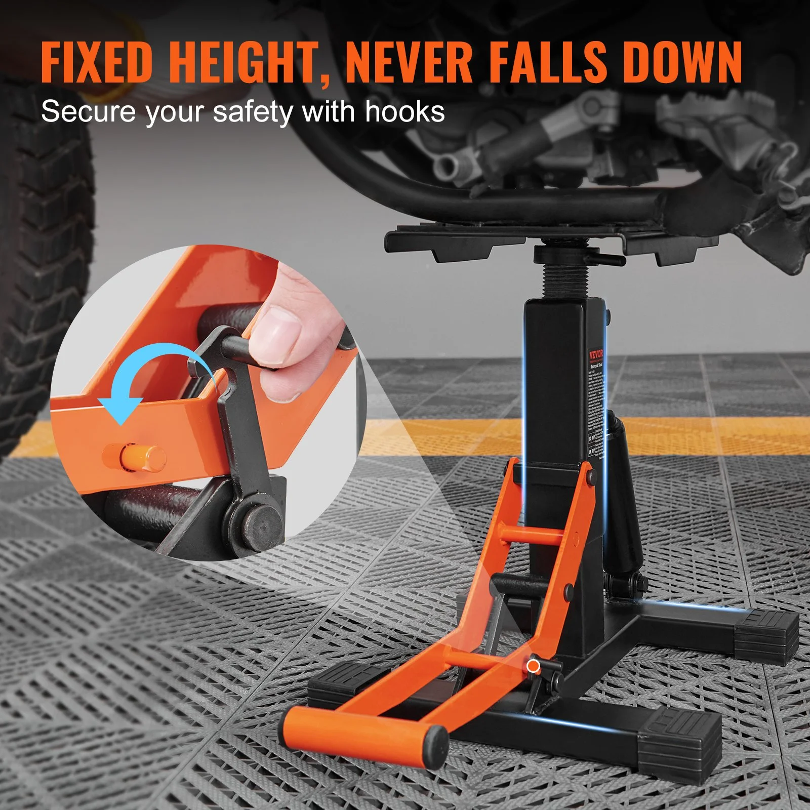 VEVOR Hydraulic Dirt Bike Lift Stand, 440 lbs Capacity, Adjustable Height Motorcycle Jack, Hoist Table for Pit Bike Repair and Maintenance