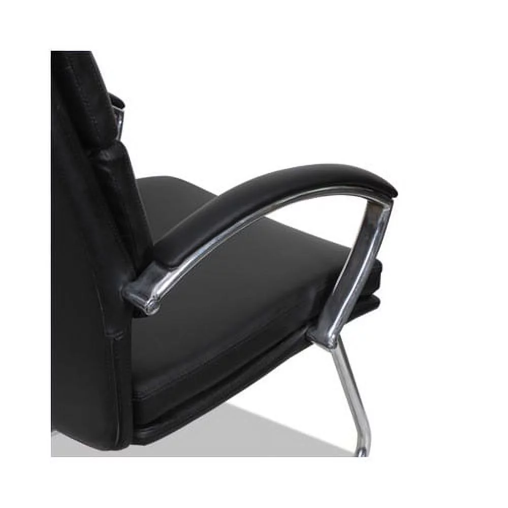 Neratoli Slim Profile Guest Chair 23.81'' x 27.16'' x 36.61'', Black Seat/Black Back, Chrome Base