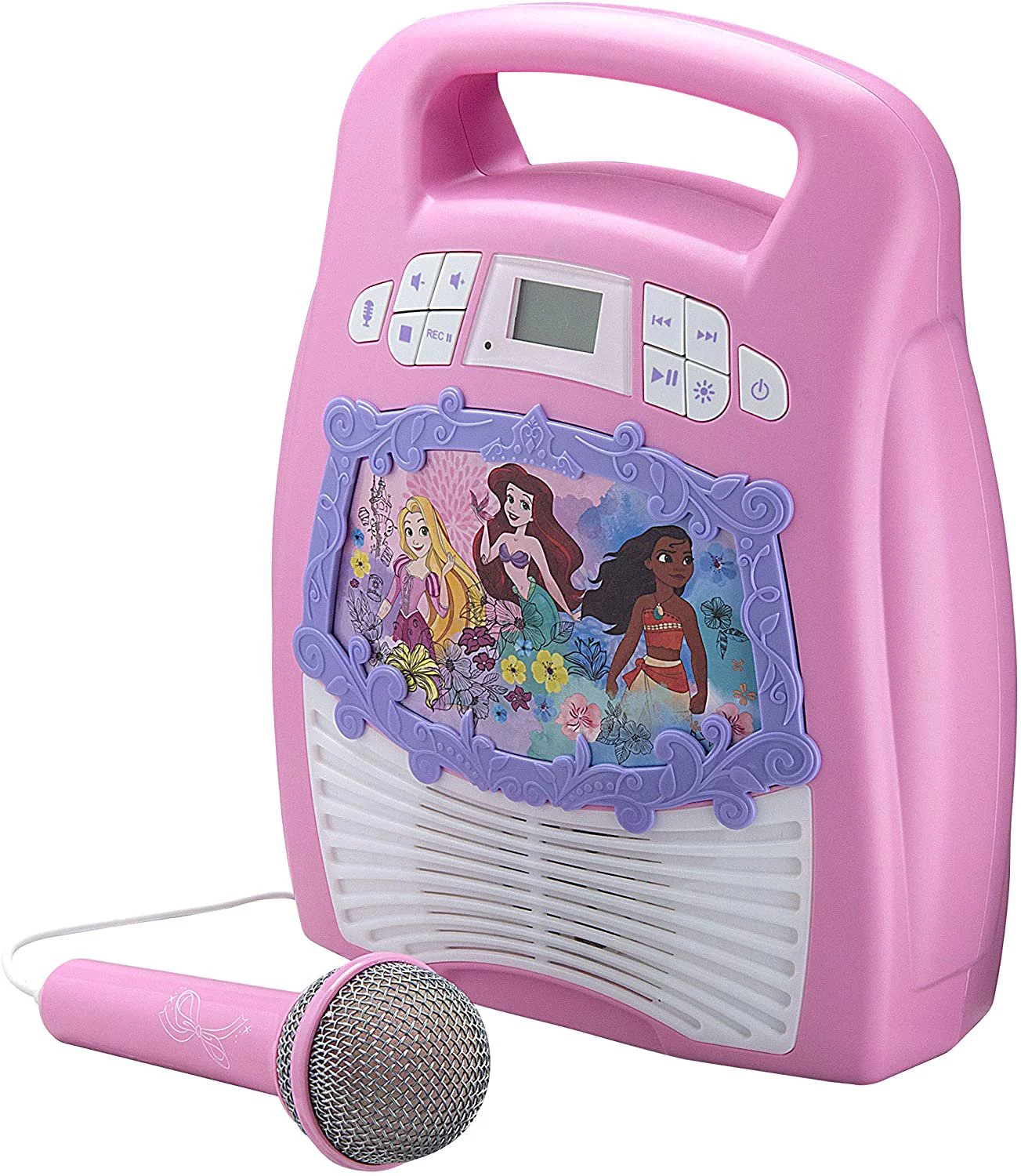 Disney Princess Karaoke Machine for Kids with Microphone and Bluetooth Speaker