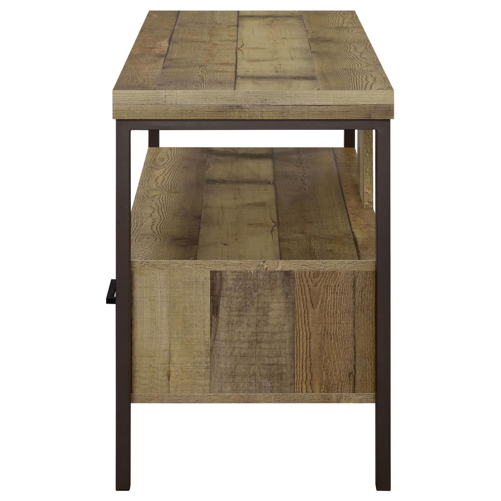 Weathered Pine and Dark Bronze 48-inch TV Console