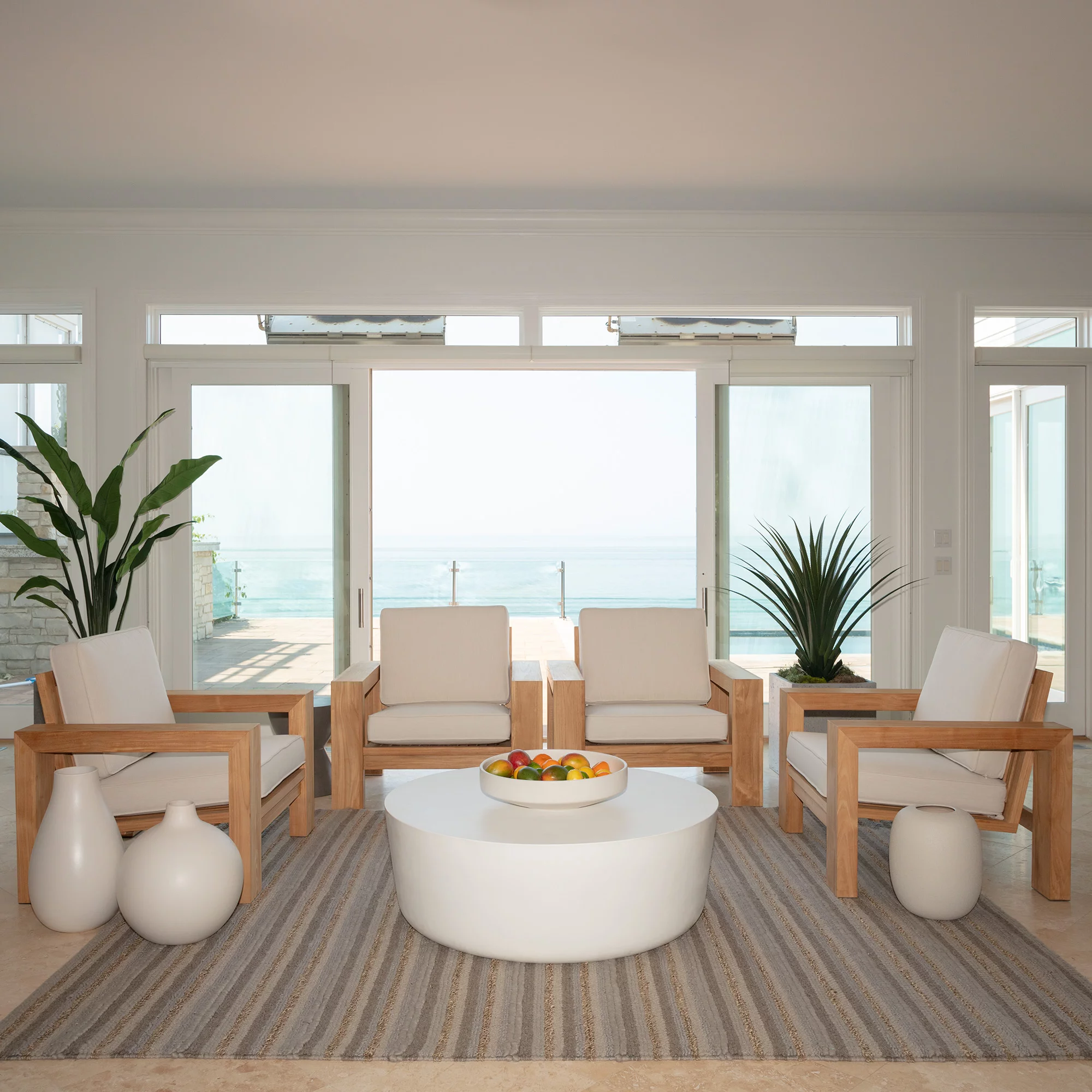 Arden Selections Oasis 26 x 24 in. Firm Deep Seat Cushion Set - Cream