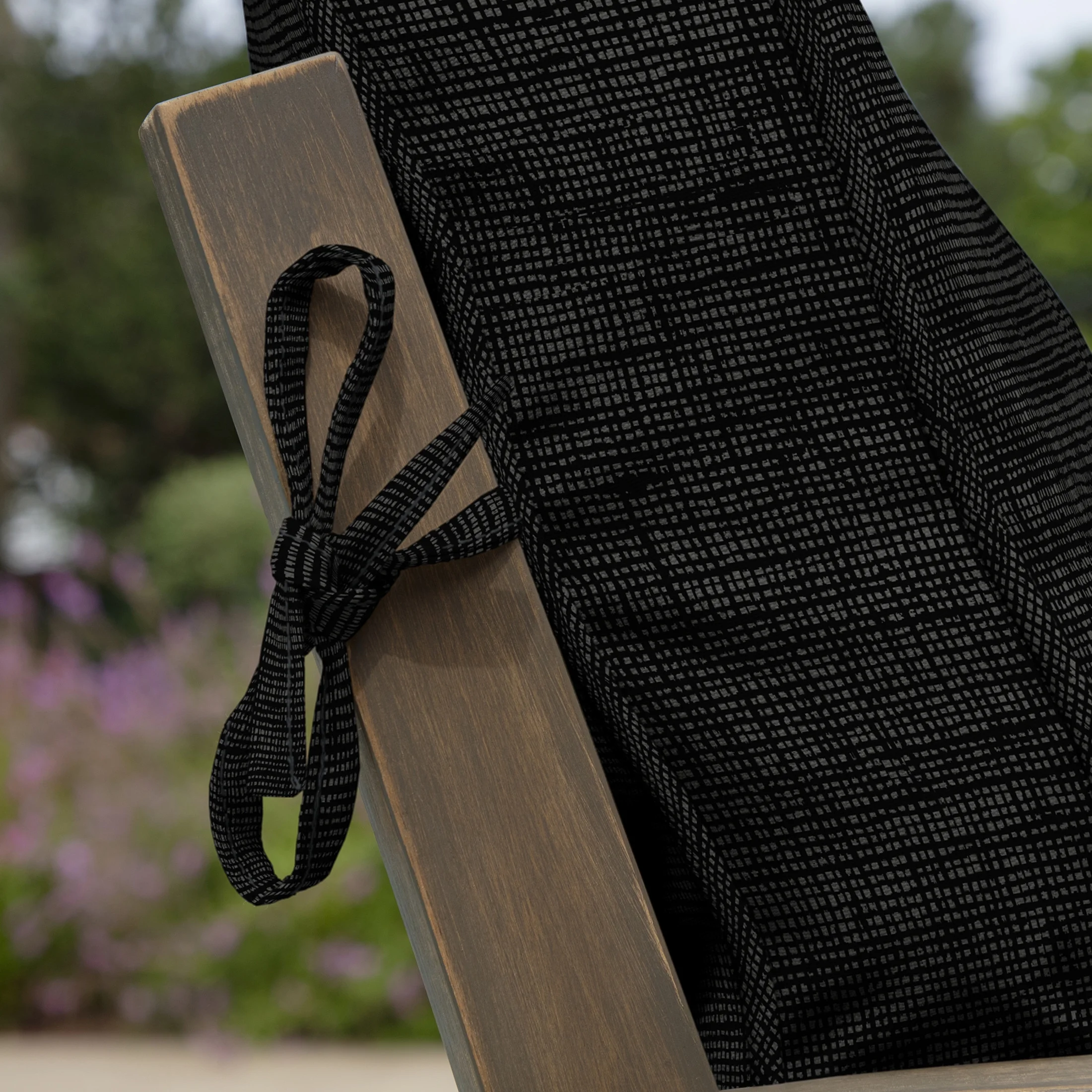 Arden Selections Outdoor Plush Classic Tufted Blowfill Dining Chair Cushion, 20 x 21, Rain-Proof, Fade Resistant, Tufted Cushion for Dining Chairs 20 x 21, Black Leala