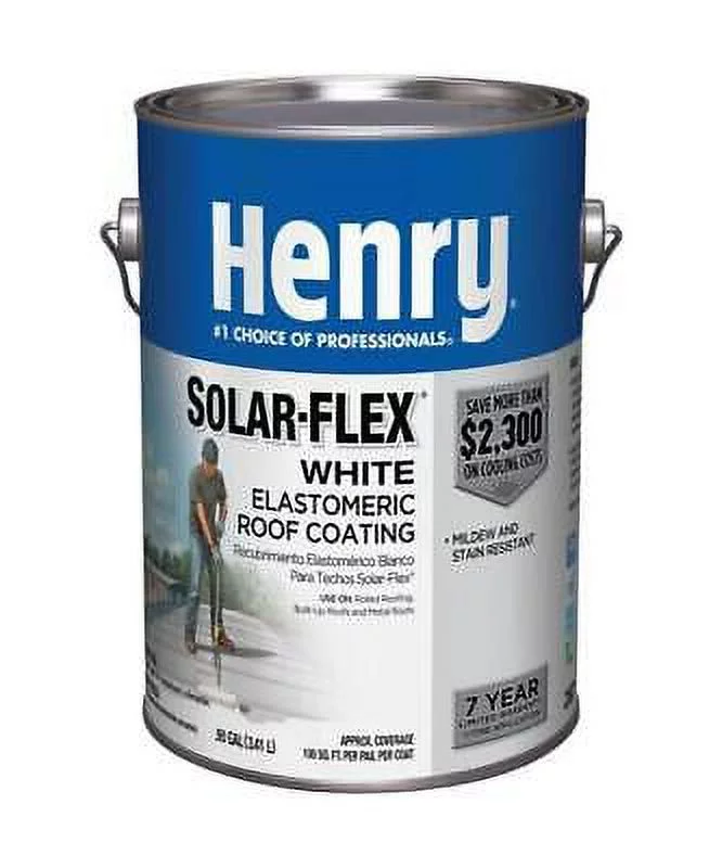 Henry Solar-Flex Smooth White Water Based Elastomeric Roof Coating 1 gal. (Pack of 4)