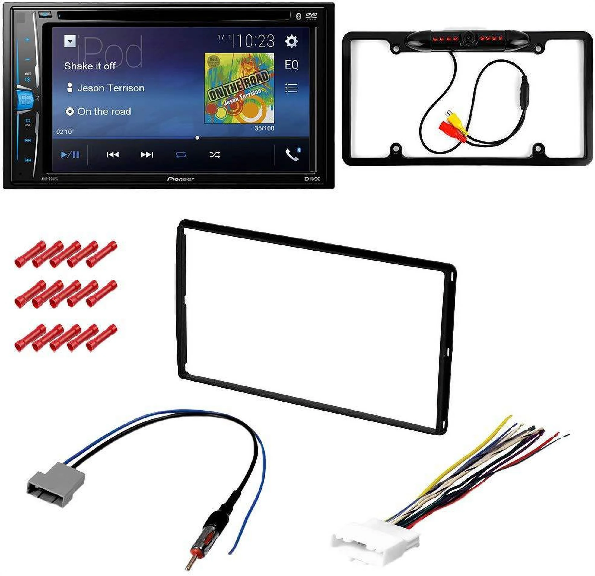 KIT2639 Bundle with Pioneer Multimedia DVD Car Stereo and Installation Kit - for 2011-2012 Nissan Sentra / Bluetooth Touchscreen, Backup Camera, Double Din Mounting Dash Kit